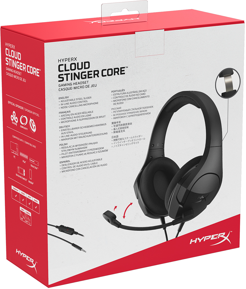 Гарнитура игровая HYPERX Stinger Core, для ПК и игровых консолей, мониторные, черный [hx-hscsc2-bk/ww] - фото №8