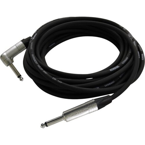 Cordial CXI 6 PR инструментальный кабель угловой моно-джек 6,3 мм/моно-джек 6,3 мм, разъемы Neutrik, 6,0 м, черный cordial cpi 3 pr инструментальный кабель угловой моно джек 6 3 мм моно джек 6 3 мм разъемы neutrik 3 0 м черный