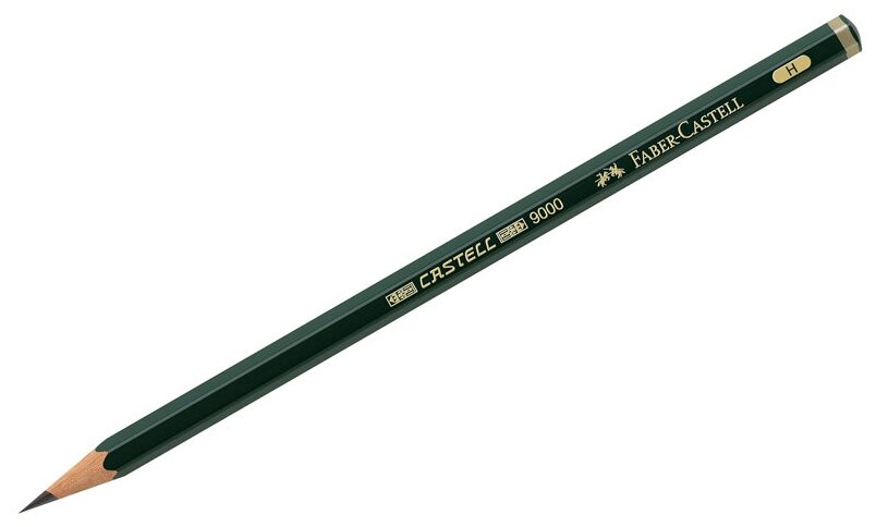 Faber-Castell Карандаш чернографитный Faber-Castell Castell 9000 H, заточенный