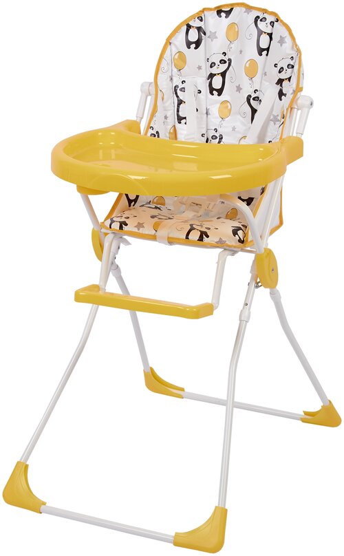 Стульчик для кормления Baby Boom Панды 0002484-04, желтый