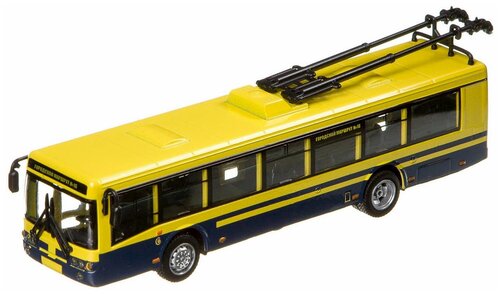 Троллейбус Play Smart ЛиАЗ 5292 (6407) 1:72, 16.5 см, желтый/синий