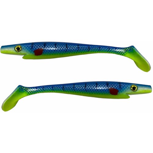 Силиконовая приманка Strike Pro Pig Shad Jr, (уп./2шт.), (SP-172C#YELLOW-BLUE)