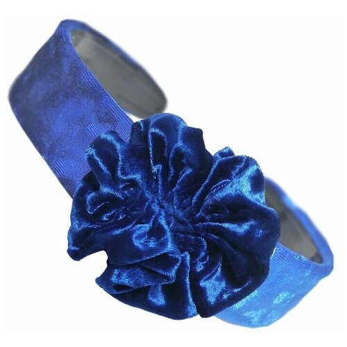 Синий бархатный ободок с цветком лиловый бархатный ободок с цветком