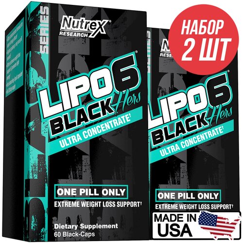 nutrex lipo 6 black hers ultra concentrate chl 60 кап Жиросжигатель для женщин Nutrex Lipo-6 Black Hers Ultra Concentrate - 120 капс (USA Version) (2 шт по 60 капсул)