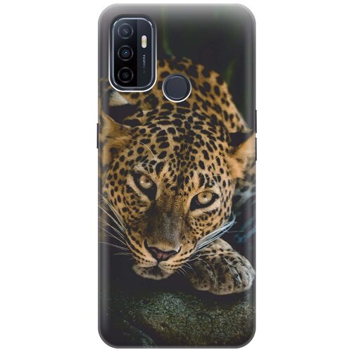 фото Cиликоновый чехол на oppo a53 (2020) / a32 / оппо а53 2020 / а32 с принтом "загадочный леопард" gosso