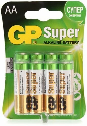 Батарейка GP Super Аlkaline 15A LR6 1.5V, 8шт, size AA