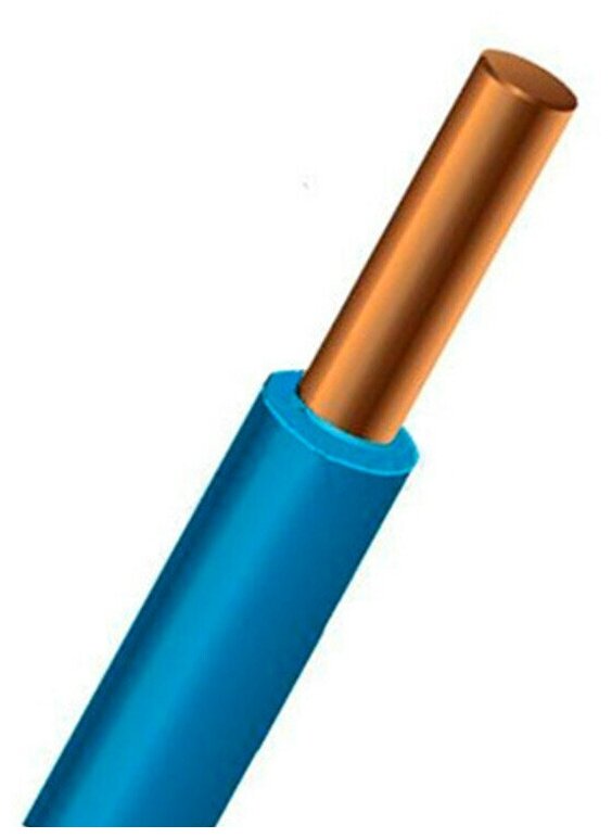 Провод однопроволочный ПУВ ПВ1 1х0.75 синий/голубой (смотка 6м) - фотография № 2