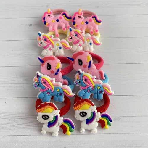 Резиночки детские с единорогом 10 шт
