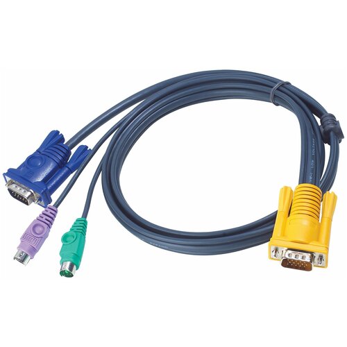 КВМ-кабель с интерфейсами PS/2, VGA и разъемом SPHD 3-в-1 (1.2м) 2L-5201P