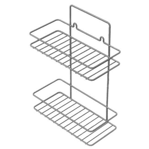Полка для ванной, 2 яруса, гальваника цинк, прямая, цвет хром