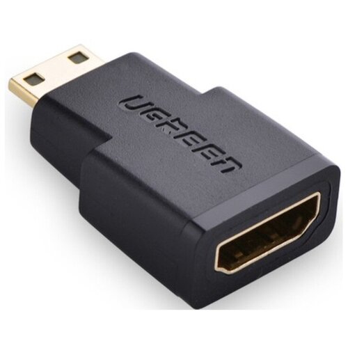 Адаптер UGREEN (20101) Mini HDMI Male to HDMI Female Adapter чёрный micro hdmi male d to hdmi female a jack adapter cable convertor 1080p micro hdmi male d to hdmi female jack adapter