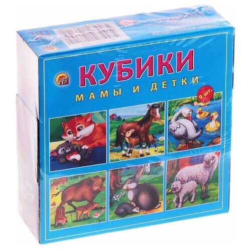 Развивающая игрушка Рыжий кот Мамы и детки К09-9610, 9 дет. кубики пластиковые 9шт мамы и детки к09 9610 рыжий кот