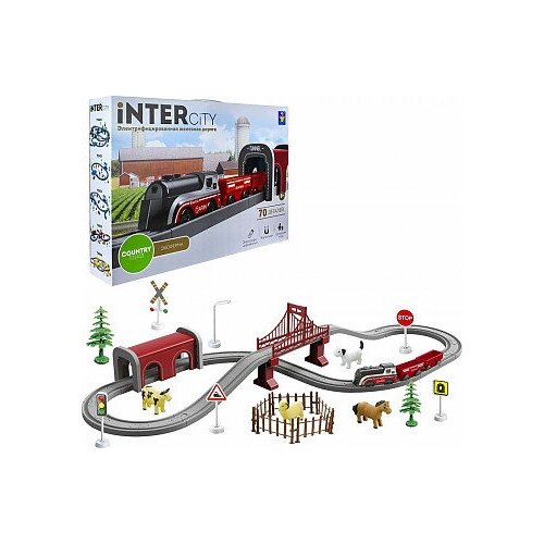 1toy intercity express наб ж д пригород 63 дет свет звук 1TOY InterCity Express наб. жел. дорога Город скорый эл. поезд