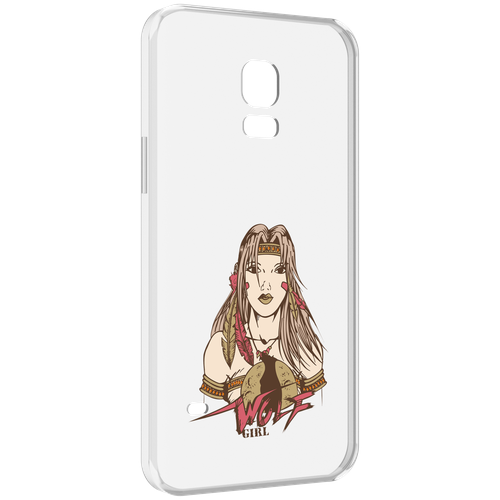 Чехол MyPads девушка волк для Samsung Galaxy S5 mini задняя-панель-накладка-бампер