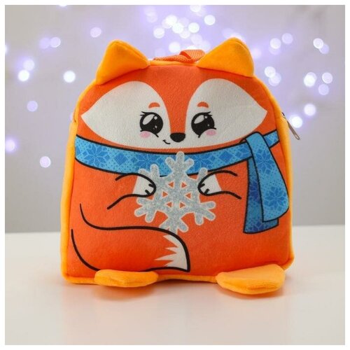 рюкзак детский котик со снежинками 24х24 см Рюкзак детский новогодний «Лиса со снежинкой» 24х24 см