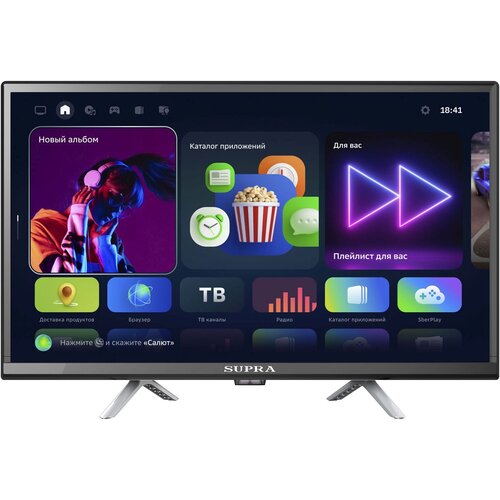Телевизор LED Supra 24 STV-LC24ST0155Wsb черныйчерныйHD60HzDVB-TDVB-T2DVB-CUSBWiFiSmart TV 984000₽