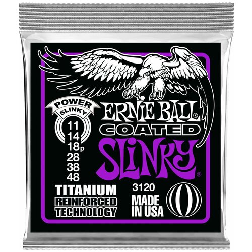 Струны для электрической гитары Ernie Ball Titanium RPS Power Slinky (11-14-18р-28-38-48), P03120