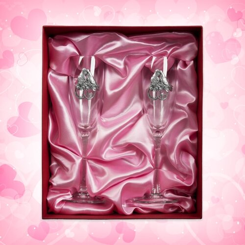 Набор фужеров для шампанского Оловянная свадьба - 10 лет