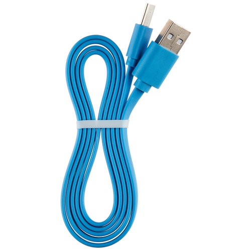 Кабель MAXVI MC-01LF USB - microUSB, 1 м, 1 шт., синий кабель maxvi mc 12ml usb lightning microusb 1 м 1 шт золотой