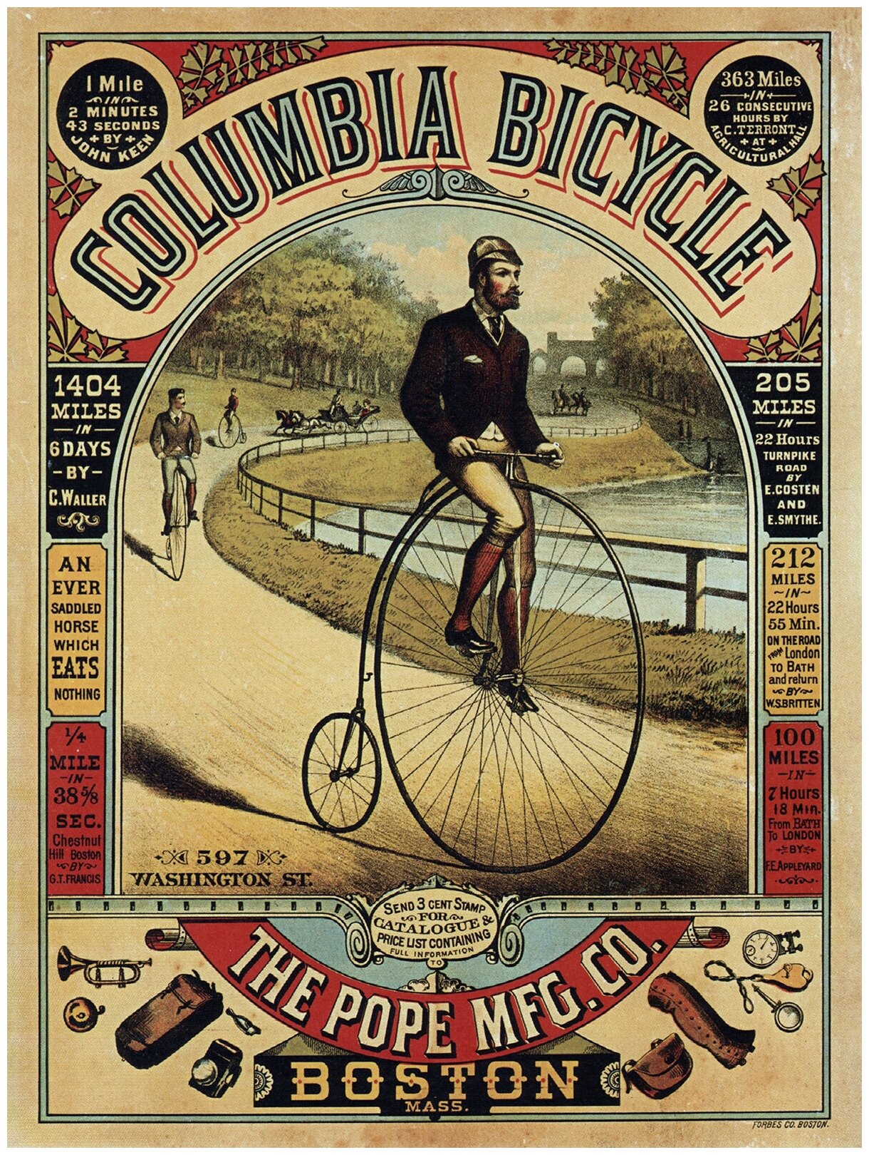 Постер / Плакат / Картина Велосипед Columbia 50х70 см в подарочном тубусе