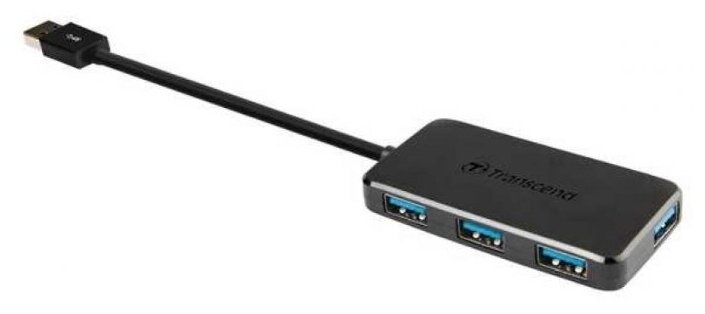 USB-концентратор Transcend TS-HUB2K, разъемов: 4, черный