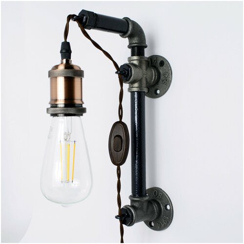 Светильник, бра, светильник настенный, с выключателем, лофт, loft, медный