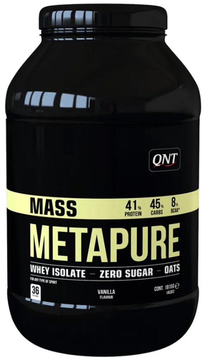 QNT Гейнер METAPURE MASS+, вкус «Ваниль», 1815 г, QNT