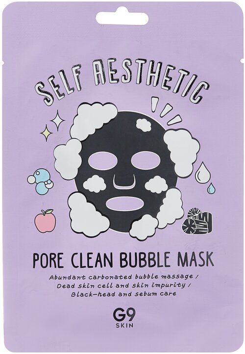 G9SKIN Self Aesthetic Pore clean Bubble Mask тканевая маска, 23 г, 23 мл