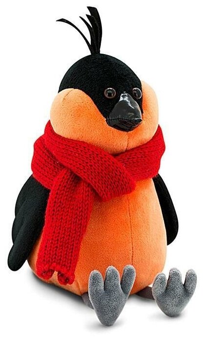 Мягкая игрушка "Снегирь" в красном шарфе, 20 см