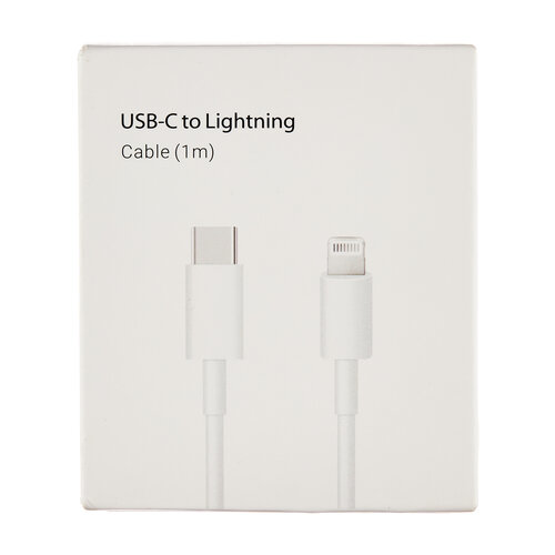 Кабель для быстрой зарядки Lightning Type-C для Apple Iphone / Ipad (techpack), 1 метр, в коробке, белый сетевое зарядное устройство urm для iphone ipod ipad usb c 20 w кабель type c lightning 20 вт белый