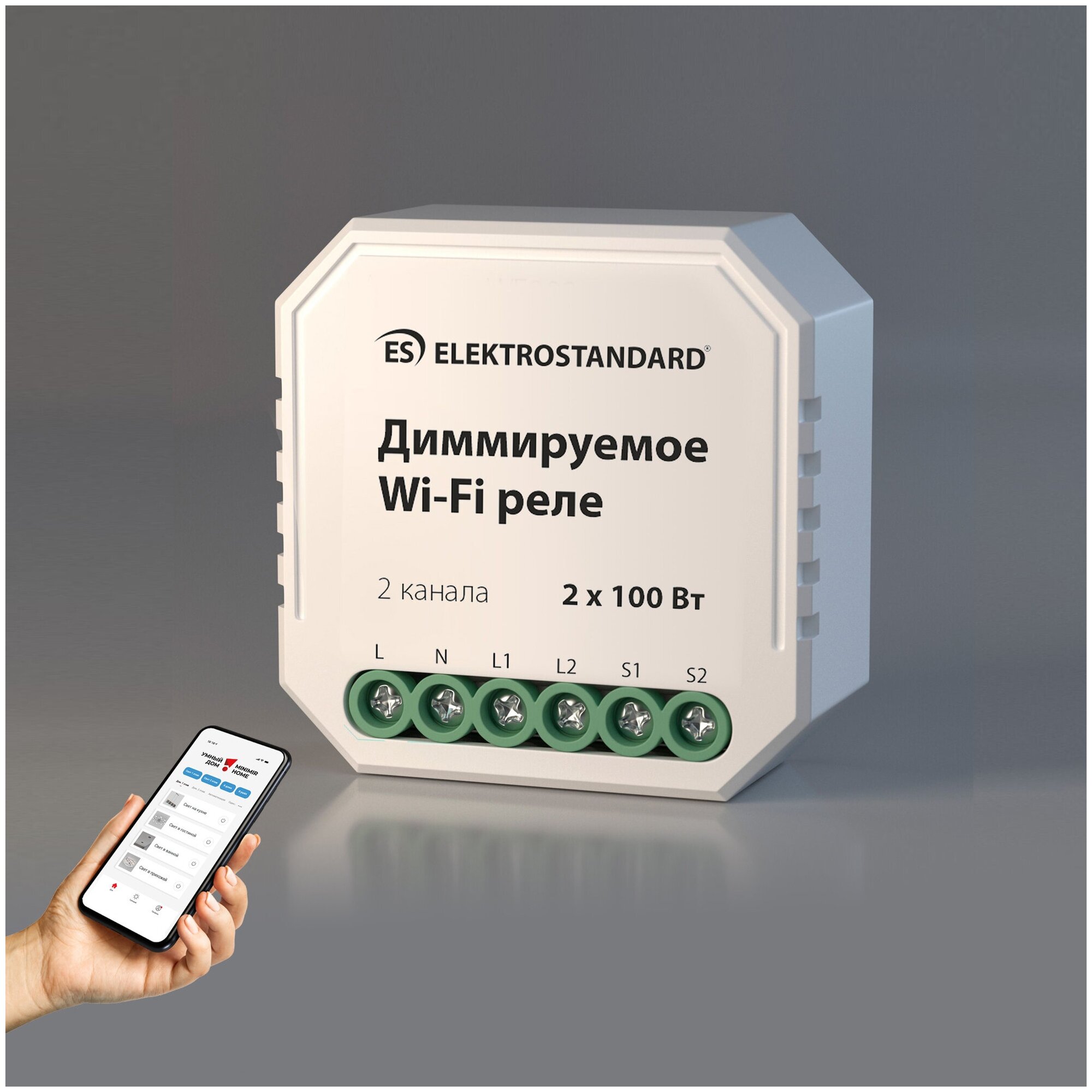 Диммируемое Elektrostandard Wi-Fi реле 2 канала х 100 Вт 76003/00