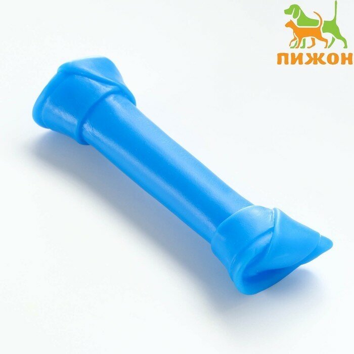 Пижон Игрушка пищащая "Кость-лакомство" для собак, 13 см, синяя
