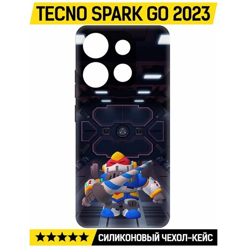 Чехол-накладка Krutoff Soft Case Brawl Stars - Паладин Вольт-Меха для TECNO Spark Go 2023 черный чехол накладка krutoff soft case brawl stars паладин вольт меха для tecno pop 7 черный