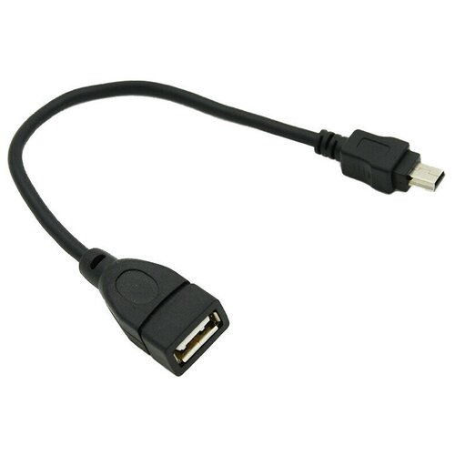 Переходник USB OTG 2.0 - Mini USB, F/M, 0.15 м, Rexant, чер, 18-1181 переходник rexant гнездо usb a гнездо usb a 45 мм 18 1172