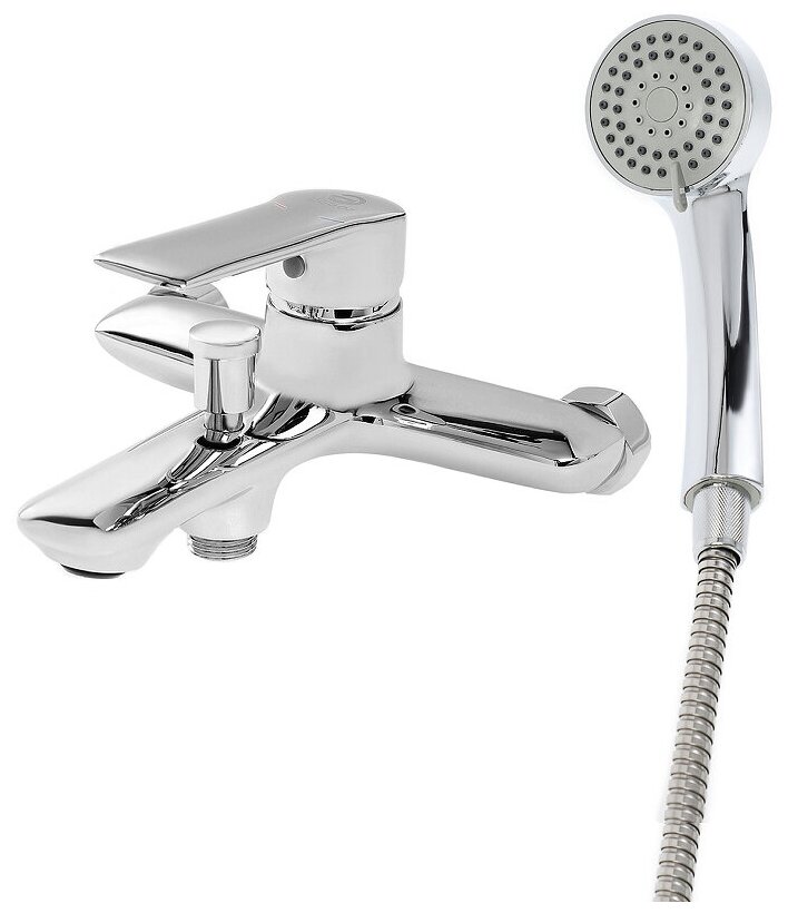 Смеситель для ванны и душа AGGER Clean A2410000 с душевым набором - фотография № 5