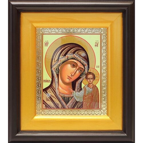 Казанская икона Божией Матери (лик № 109), в широком киоте 16,5*18,5 см