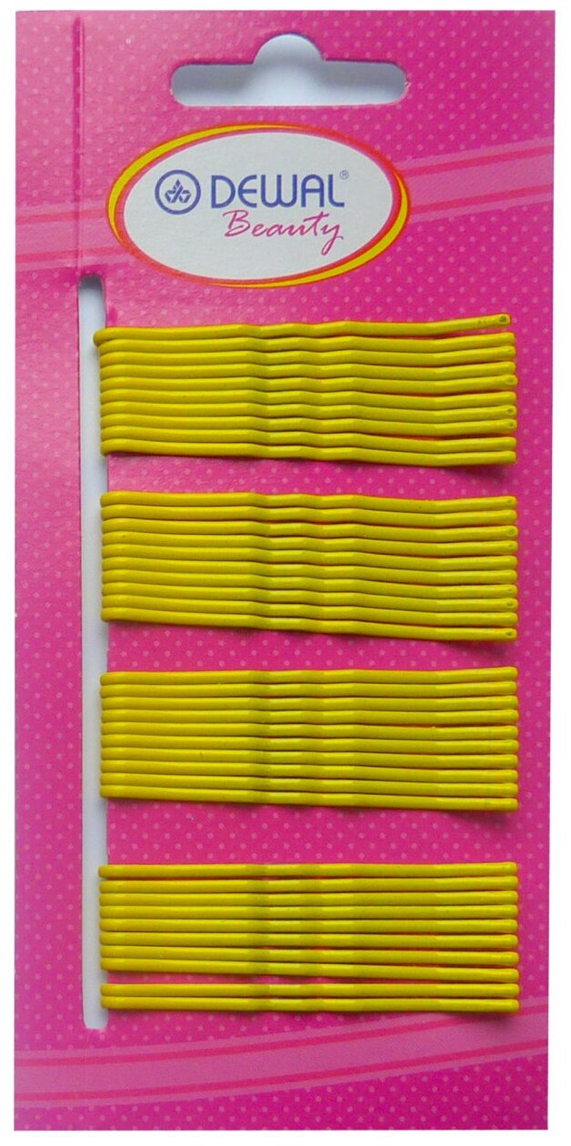 Dewal Beauty невидимки волна, 40 шт, 50 мм, металл, цвет желтый (N-40YELLOW)