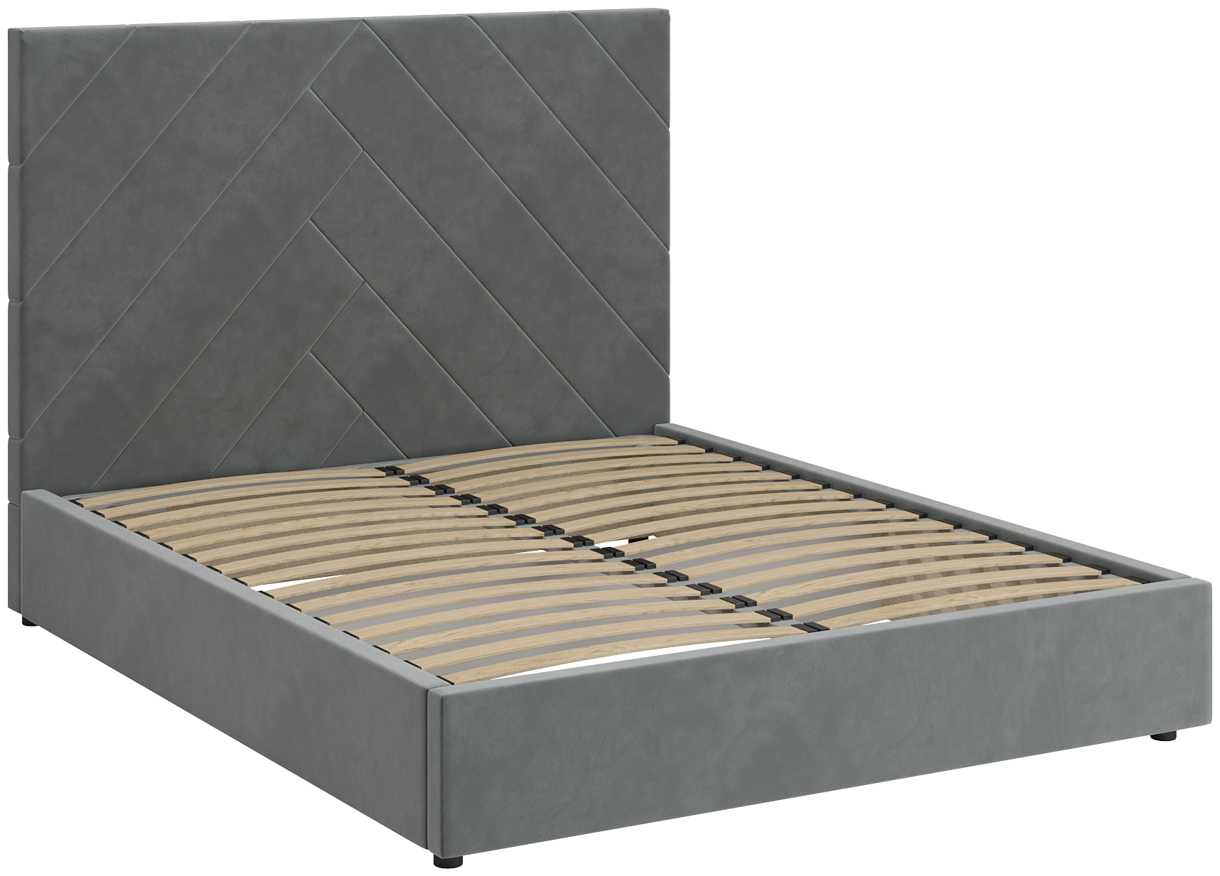 Кровать двуспальная Такома 160х200 с ПМ, холодный серый Вар.2 - фотография № 4