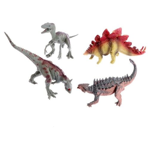 набор значков парк юрского периода 1 4 шт Набор динозавров Юрский период, 4 фигурки 1 шт