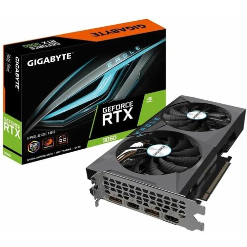 Видеокарта Gigabyte GeForce RTX 3060 12 ГБ Gigabyte RTX 3060 EAGLE OC 12G 3750000₽