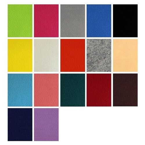 фото Набор декоративного фетра flt1(n)-01 рукоделие, 180г, 1мм (17 листов, 17 цветов) yandex market