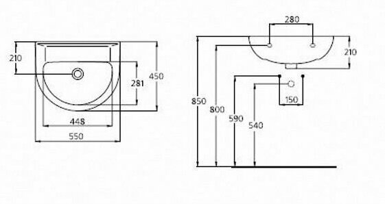 Раковина 55 см Ideal STANDARD Ecco W 4340 - фотография № 6