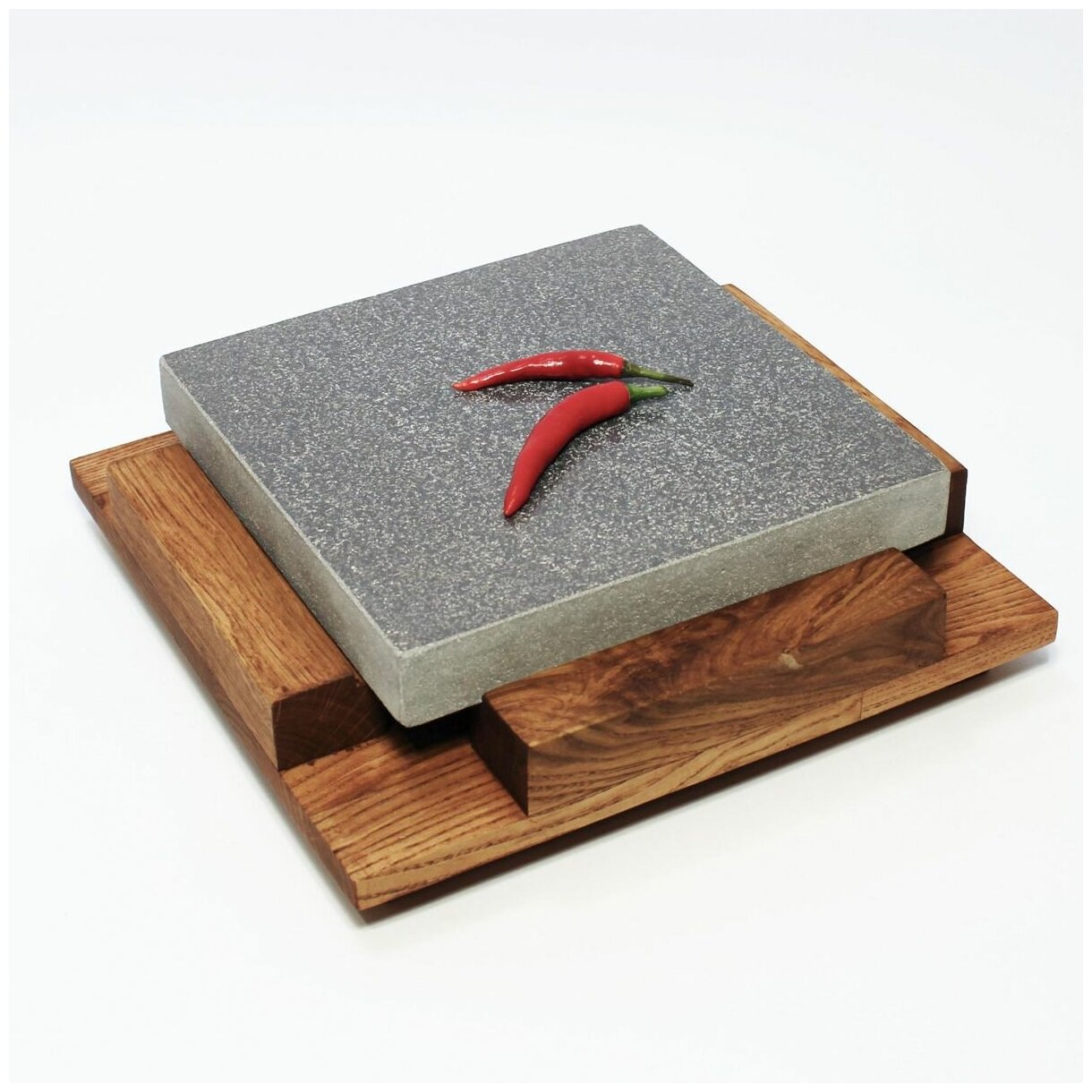 Каменный гриль ETNA RISTORANTE (19х19см). Для жарки на столе мясных стейков, овощей, морепродуктов - фотография № 1