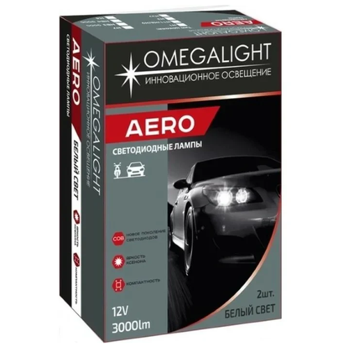 фото Лампа автомобильная светодиодная omegalight aero olledh7aero-2 h7 18/24w 2 шт.