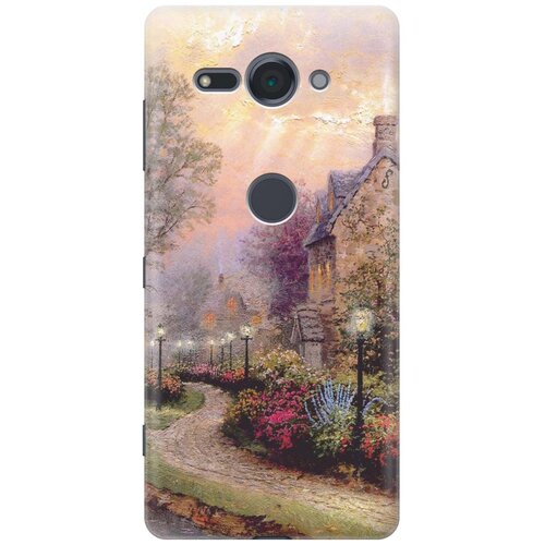 фото Re:pa накладка transparent для sony xperia xz2 compact с принтом "сиреневый вечер"