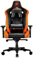 Компьютерное кресло COUGAR Armor Titan игровое, обивка: искусственная кожа, цвет: черный/оранжевый