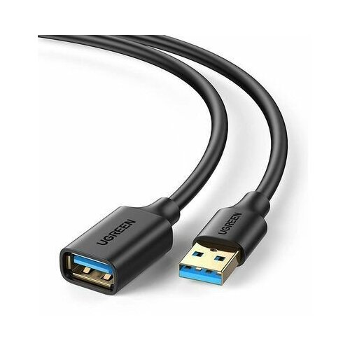 Кабель UGREEN US129 (10368) USB 3.0 Extension Male Cable. Длина: 1м. Цвет: черный