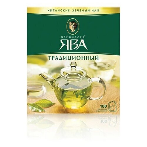 Чай принцесса ЯВА зеленый, 100 пакетиков по 2 г, 0880-18