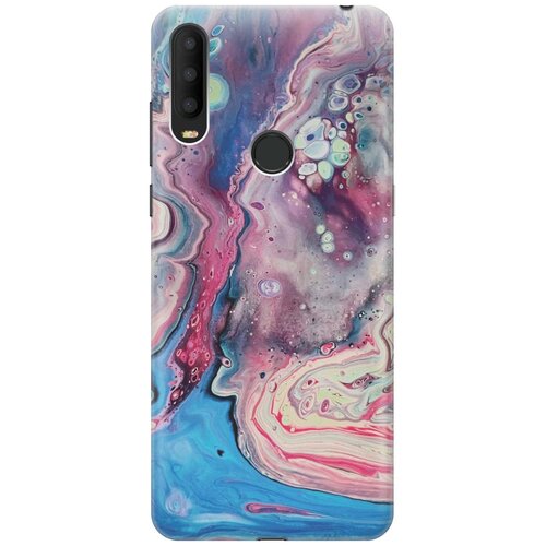 фото Cиликоновый чехол на alcatel 3x (2019) / алкател 3х 2019 с принтом "разноцветный мрамор" gosso