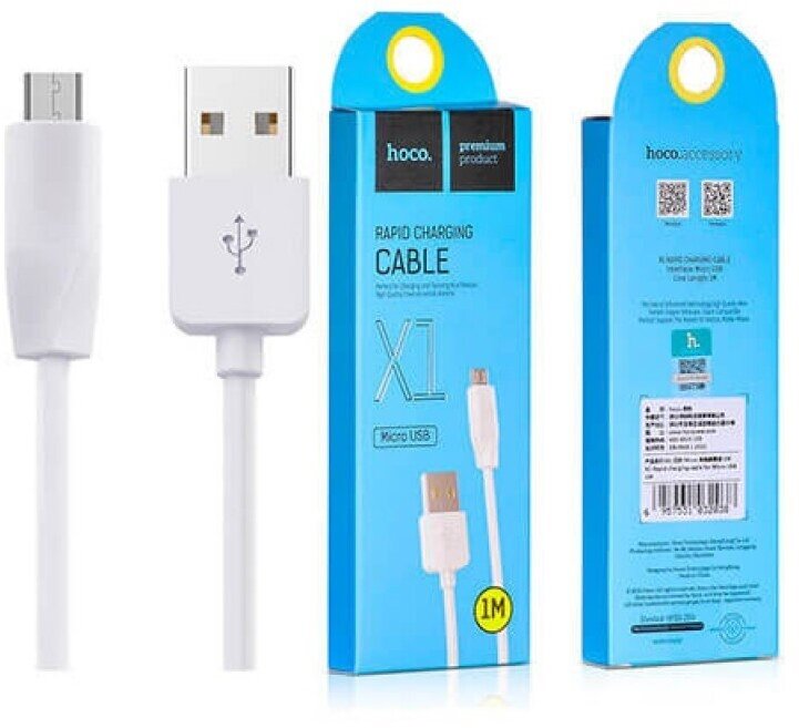 Кабель USB MicroUSB Hoco X1 белый